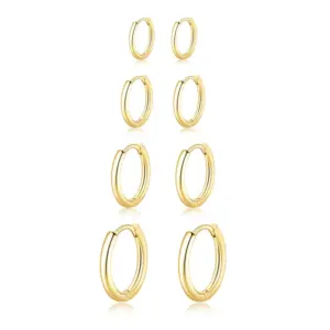Gold 6/8/10/12mm 4 Pairs Set / (2.0mm Wire Diameter) 6mm 8mm 10mm 12mm 4 Pairs Set