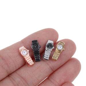 Wholesale 1:12 doll house diy hut dollhouse mini model toy metal watch watch pocket miniature