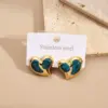 Wholesale Vacuum Plated Stainless Steel 201 Heart Shaped Earrings Women's Daily Wear Fashion Jewelry Drop Oil And Polished Surface