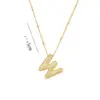 Wholesale Titanium Steel Copper 18K Gold Plated Casual Simple Style Inlay Letter Zircon Pendant Necklace