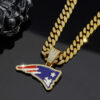 Wholesale Blue Drop Oil Team Hip Hop Pendant Full Diamond Cuban Necklace