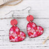Wholesale New Mother's Day MOM Flower Love Round Pieces Stitching Pendant Earrings Wooden Double-Sided Earrings Mother's Day Gift