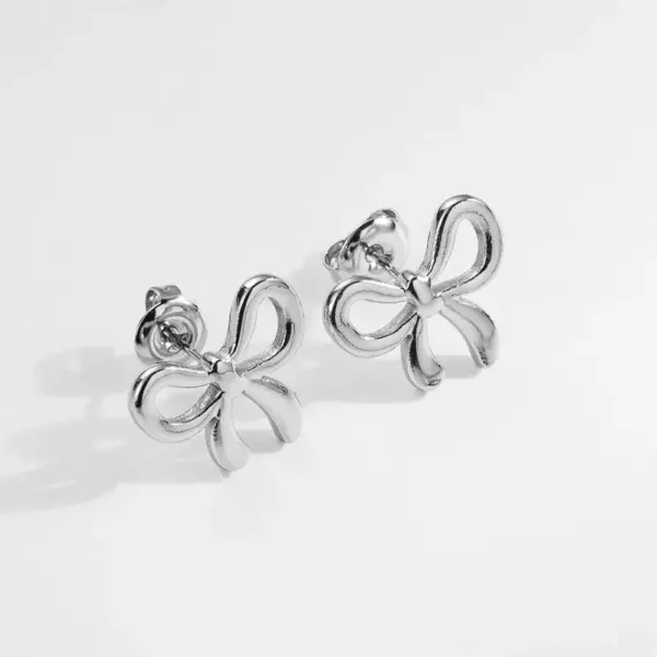 1 Pair Cute Simple Style Classic Style Bow Knot Plating 304 Stainless Steel 14K Gold Plated Stainless Steel Earrings
