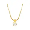 PVD Coated Real Gold Plated Heart Shape Rose Titanium Steel Elegant Lady Sweet Waterproof Non Tarnish Earrings Necklace