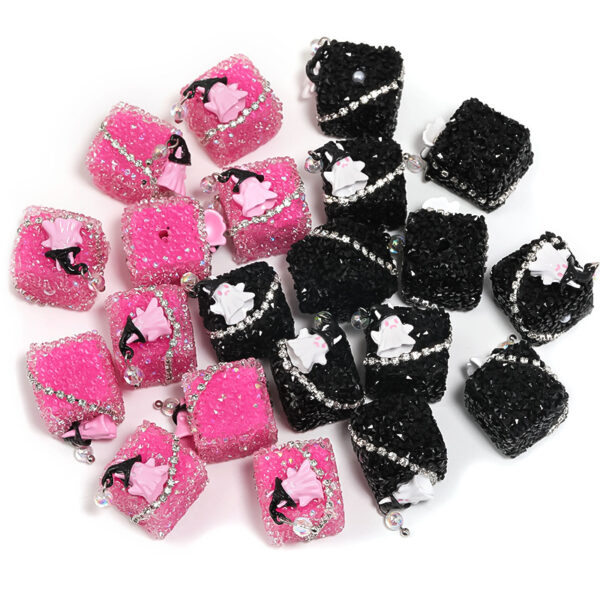 Wholesale Halloween ghost square diamond ball rhinestone sugar acrylic beads