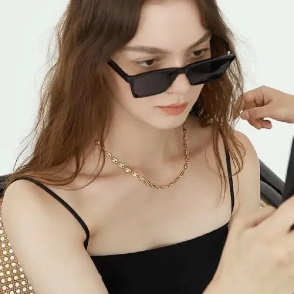 Wholesale Fashion Solid Color Titanium Steel Gold Plated Bracelets Necklace 1 Piece