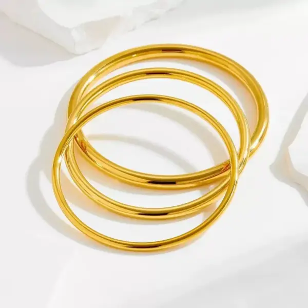 Wholesale Punk Simple Style Round 304 Stainless Steel Plain Bracelet In Bulk