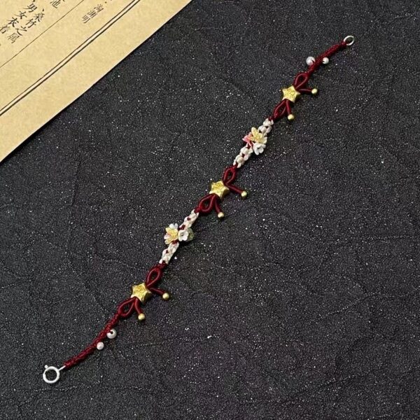 Wholesale Little Star Color Flower Hand-woven Bracelet 2024 New Style White New Chinese Style National Style Simple Elegant Bracelet