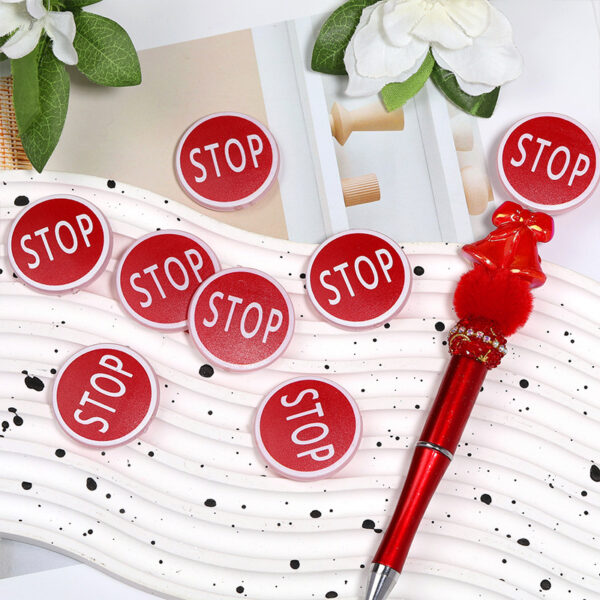 Wholesale Red printed beads