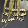 Wholesale Unisex 777 Angel Number Stainless Steel Gold Plated Choker Necklace Birthday Gift Neutral Style Letter/Number/Text Pattern