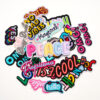 Wholesale Embroidered Cloth Sticker Retro English Graffiti Color Alphabet Computer Embroidered Patch Luggage Clothing Applique Ironing Sticker