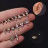316L Stainless Steel Zircon Ear Cartilage Rings & Studs Round Waterproof Non Tarnish Surgical Steel Unisex