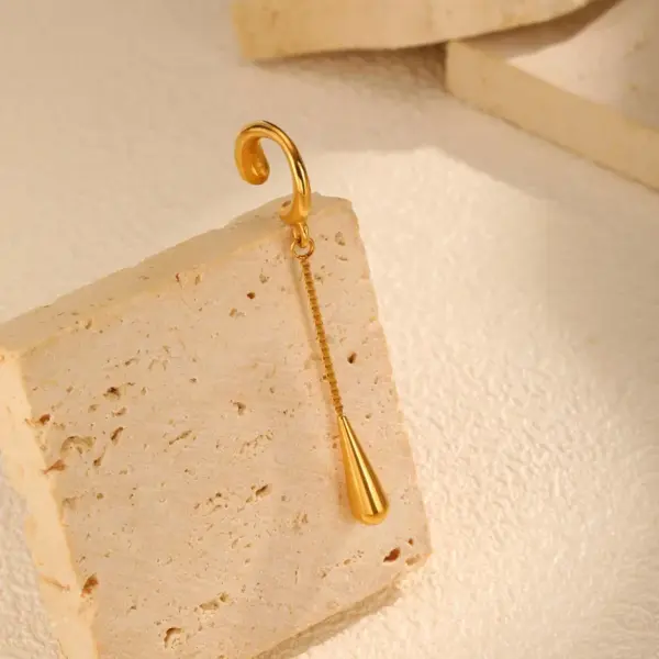 Wholesale 1 Piece Elegant Vintage Style Simple Style Water Droplets 201 Stainless Steel Ear Cuffs