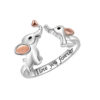 Wholesale Amazon New Mother's Day Two-color Elephant Opening Ring Ethnic Auspicious Mother and Son Two-color Family Ring