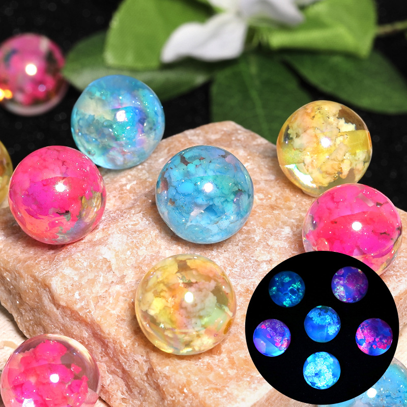 Wholesale Luminous stars clouds round beads acrylic stars beaded diy mobile phone chain jewelry aessories beads