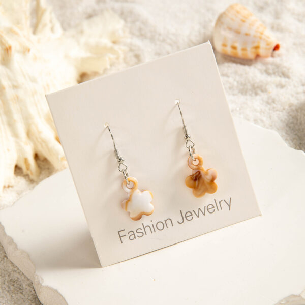 Wholesale European and American Cross-border Summer Beach Wind Irregular Acrylic Starfish Earrings Distinctive Small Shellfish Pendant Earrings for Women