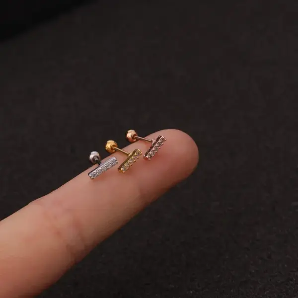 316L Stainless Steel Copper Ear Cartilage Rings & Studs Geometric Waterproof Non Tarnish Surgical Steel