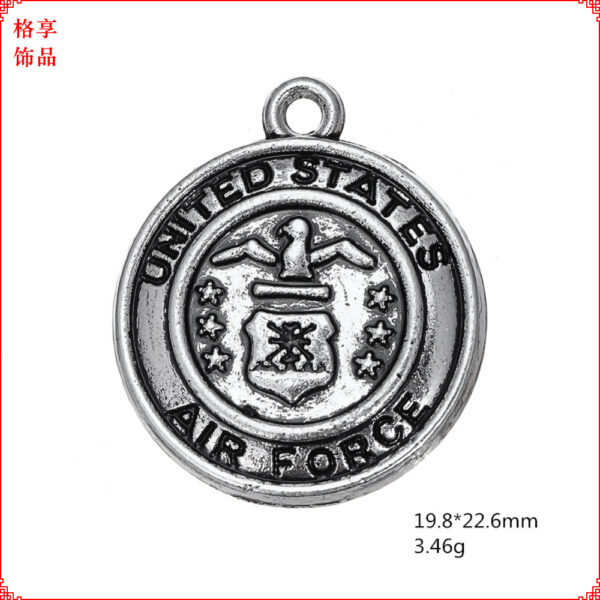 Wholesale European and American Navy Road Army Air Force Fire Ancient Silver Jewelry Tab Accessories