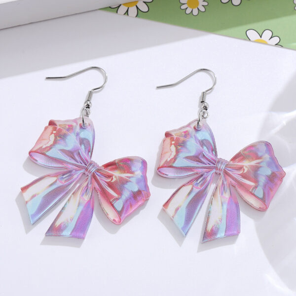 oly-364538992c398b7343b2fbe68944c698 Wholesale Cross-border New Y2K Colorful Bow Acrylic Pendant Earrings Women's Simple Elegant Earrings Gift