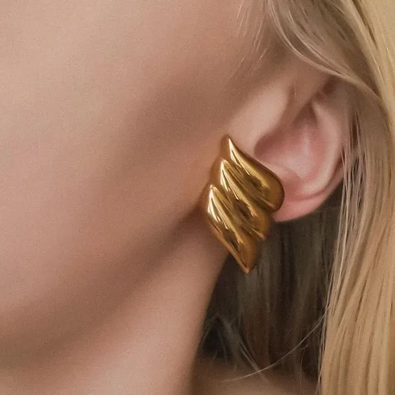 Wholesale Hawaiian Shiny Solid Color 304 Stainless Steel Ear Studs