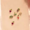 Fruit Brass Gem Copper Earrings