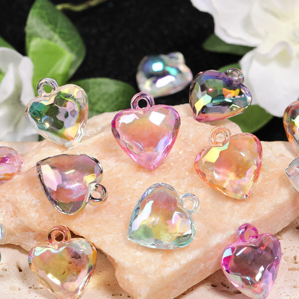 oly-364b8325219046a64f3249a51d5904e0 Wholesale Peach Heart Hanging Hole Beaded Acrylic Pendant DIY Phone Chain Necklace