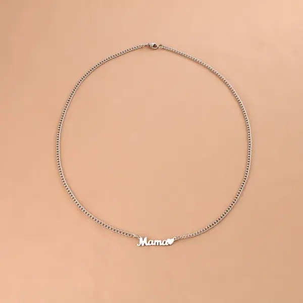 Wholesale Simple Style Letter Stainless Steel Titanium Steel Polishing Necklace 1 Piece
