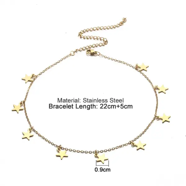 Wholesale 1 Piece Star Foot Anklet Stainless Steel Women'S Simple Style Anklet
