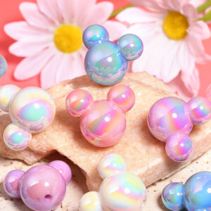 Wholesale head beaded acrylic vertical hole beads DIY beads OLY Exclusive