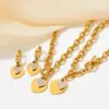Wholesale Fashion Heart Shape Stainless Steel Titanium Steel Plating Inlay Zircon Bracelets Earrings Necklace