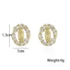 Wholesale Copper Micro-inlaid Zircon Religious Jewelry Real Gold Electroplated Maria Earrings