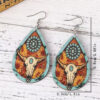 oly-3661e695fe8c13258d4373723a4e2b07 Wholesale 1 Pair op Earrings Cow's Head Printed Decoration Retro Style Wood Material Fashionable Elegant Banquet Party