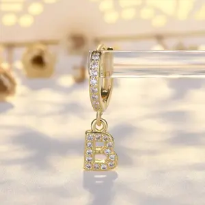 Ear Clip Letters B (14K Yellow Gold) / Copper Plating 14K Real Gold