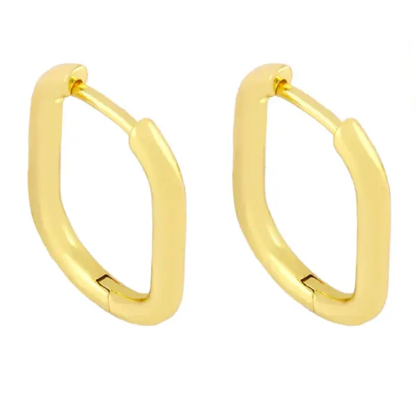 Fashion Heart Plating Copper Artificial Gemstones Copper Earrings