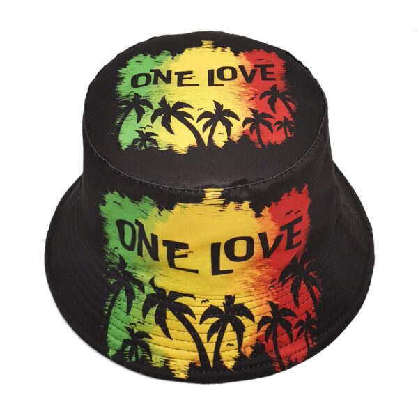 Wholesale ONE LOVE Letter Coconut Tree Printed Fisherman Hat European and American Spring and Summer Personality Sunscreen Hat Outdoor Sports Sun Hat