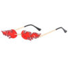 Wholesale European and American Ins Cross-border New Flame Diamond-encrusted Personalized Trendy Sunglasses Party Fashion Sunglasses