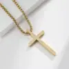 Wholesale Fashion Simple Frosted Cross Pendant Stainless Steel Necklace