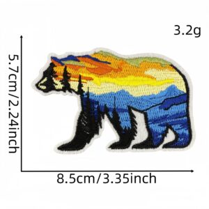 Scenery bear cloth sticker 14#