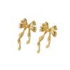 oly-367b3ae6a7ec8f4a16c75fda7c7bca1d Wholesale European and American Cross-Border Hot-Selling Environmentally Friendly Alloy Gold Bow Personalized Fashion Trend Earrings Earrings Design Niche