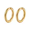 Wholesale PVD Coated 18K Gold Real Gold Plated Round 304 Stainless Steel Fashion Waterproof Non Tarnish Ear Clips