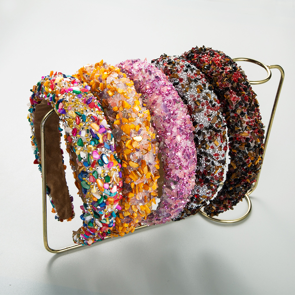 Wholesale Baroque colorful gemstone headband