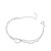 Fashion Heart Shape Flower Alloy Titanium Steel Plating Artificial Pearls Rhinestones Women'S Bracelets