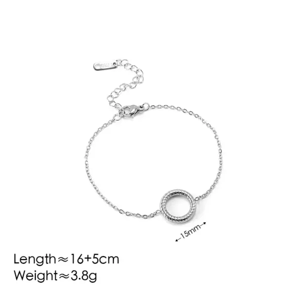 Ion Plating (IP) 18K Gold Plated Round 304 Stainless Steel Vintage Style Simple Style Waterproof Non Tarnish Bracelets Earrings Necklace