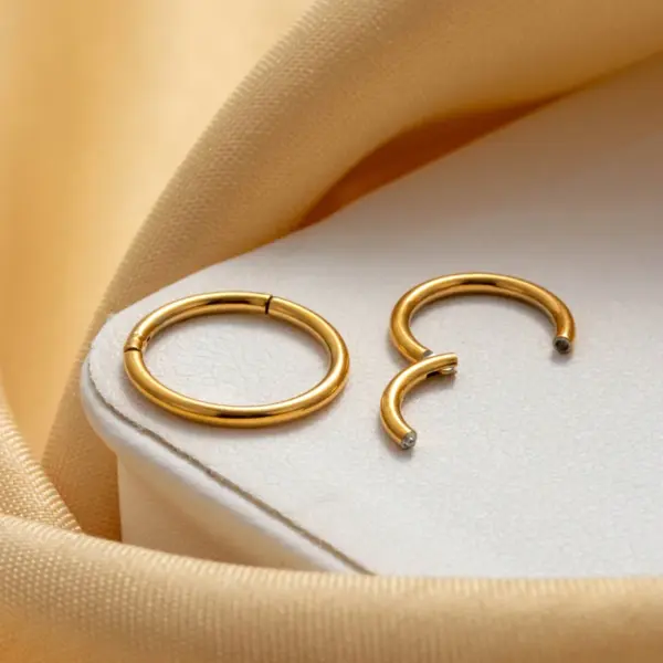 316 Stainless Steel Round IG Style Hoop Earrings For Women's