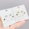 Wholesale Fashion Star Copper Ear Studs Plating Inlay Zircon Copper Earrings 3 Pairs