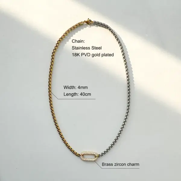 304 Stainless Steel Brass 18K Gold Plated Inlay Hexagram Zircon Necklace