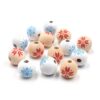 Wholesale Christmas Snowflake Wood Beads 16MM Colorful Printed Beads