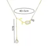 Wholesale [Whole Body Titanium Steel] Tulip Pearl Pendant Necklace Light Luxury Classic Style Necklace