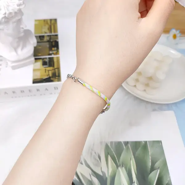 Wholesale Simple Style Geometric Titanium Steel No Inlaid Stainless Steel Bracelets In Bulk