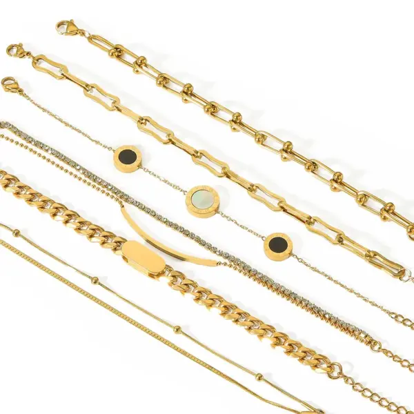 PVD Coated 18K Gold Real Gold Plated U Shape Stainless Steel INS Style Waterproof Non Tarnish 304 Stainless Steel Bracelets